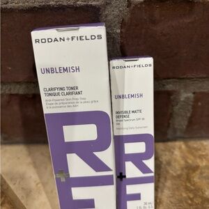 Rodan + Fields Unblemish Toner AND Matte Defense(sunscreen). Steps 2&4 only!!